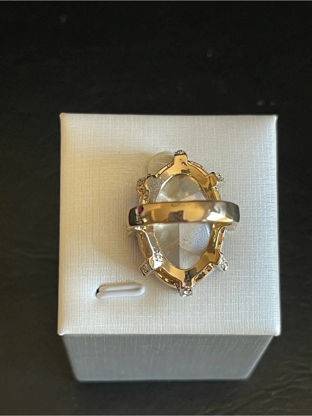 Deep Blue Oval Statement Ring.